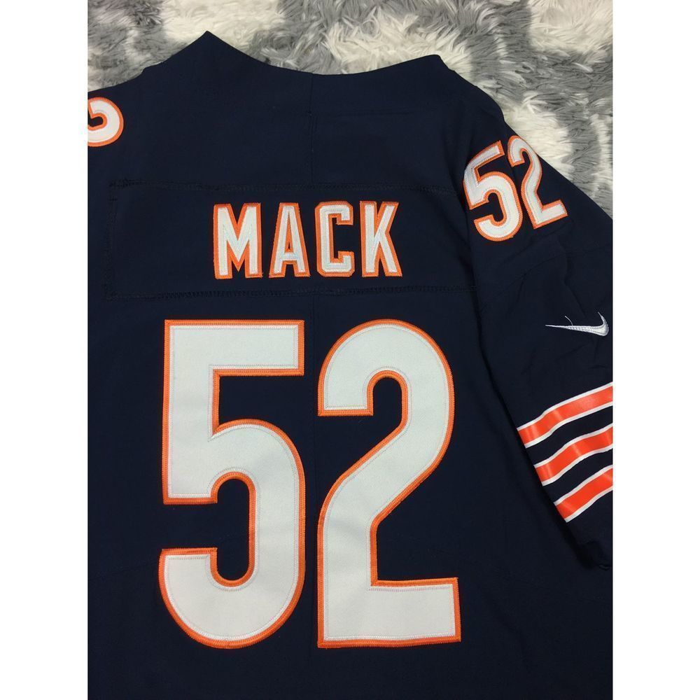 Chicago Bears Khalil Mack Nike Navy Vapor Elite Jersey Size 52 Used - Picture 7 of 8